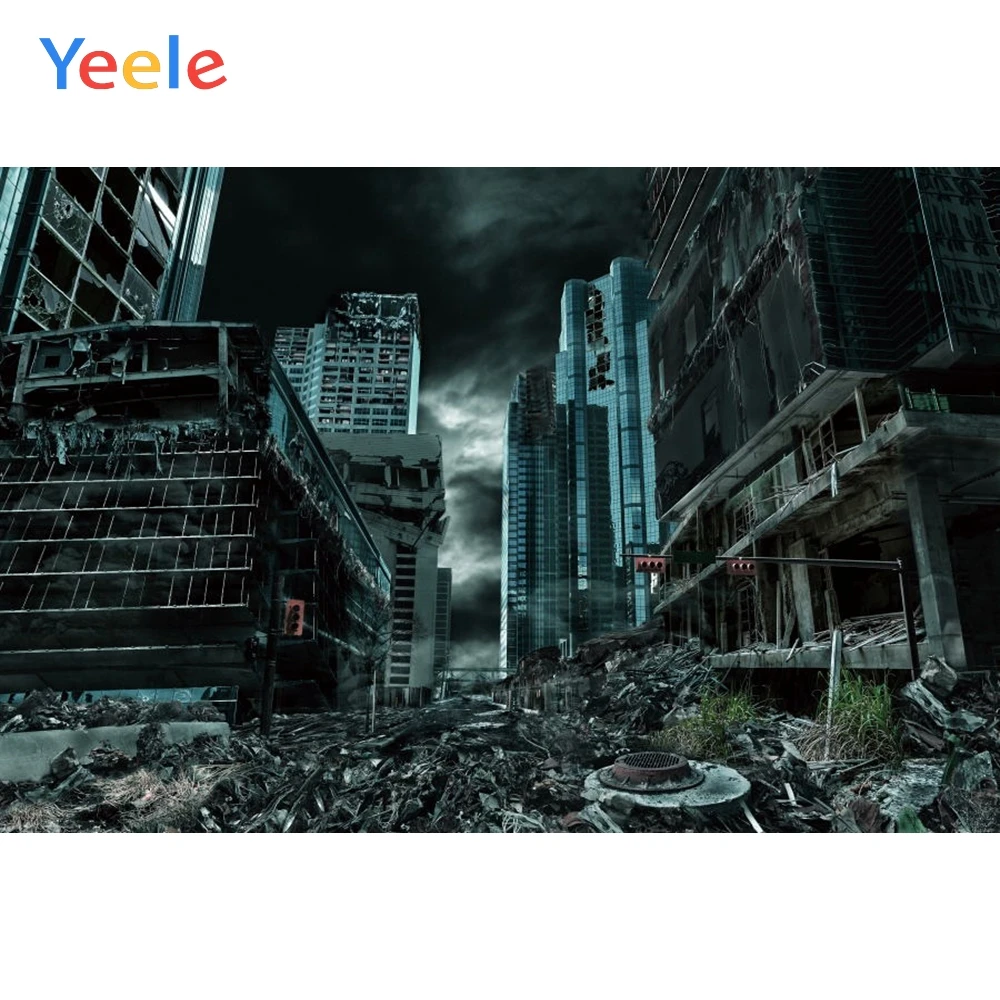 Фотофон Yeele для Хэллоуина руины Городской Ночной Виниловый фон фотосъемки