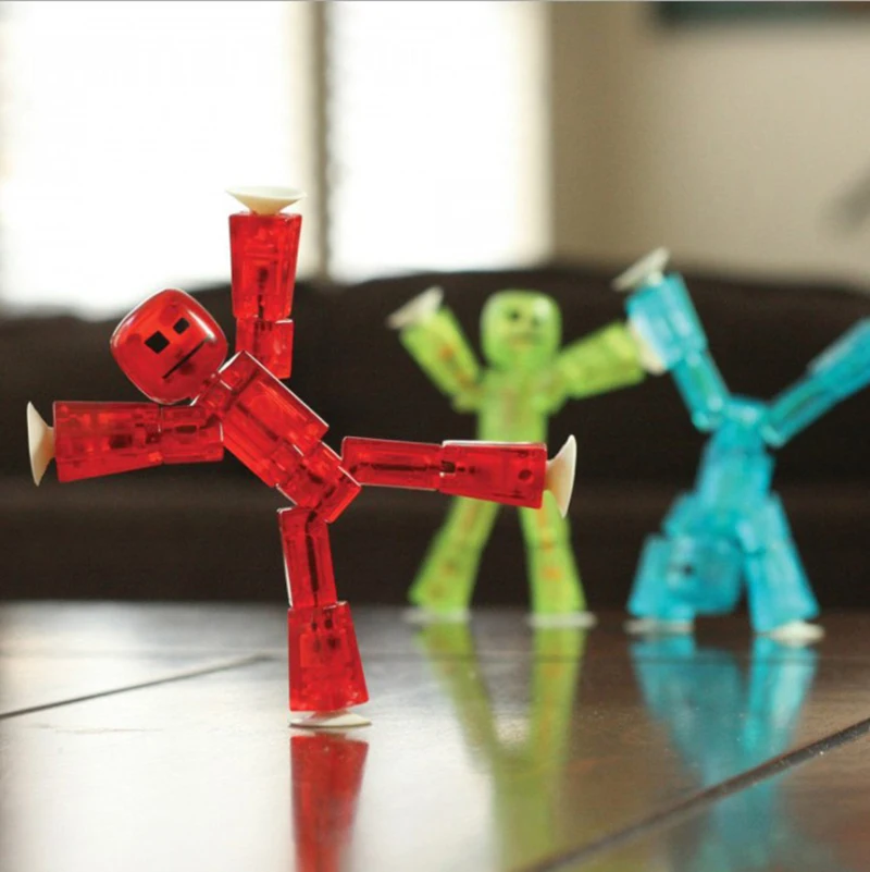 Juguete Stikbot de animaci&oacute;n con pantalla, mu&ntilde;eco con ventosa, Robot adhesivo, pel&iacute;cula de animaci&oacute;n, juguete StikBot, regalo de Navidad, Color aleatorio, 2 uds.-3