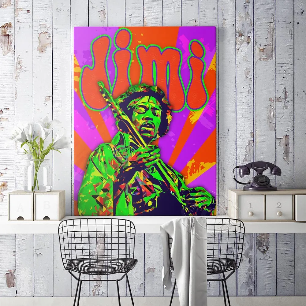 elektrische gitarre gott jimi hendrix poster rock musik star vintage poster bar cafe home dekoration malerei wand aufkleber leinwand free global shipp