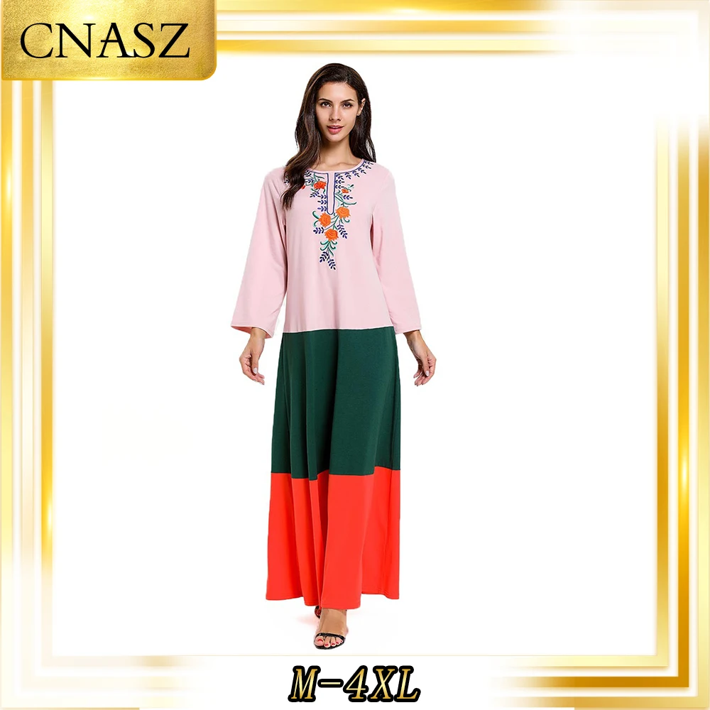 Марокканский кафтан удобная мода большой размер женское вышитое платье с