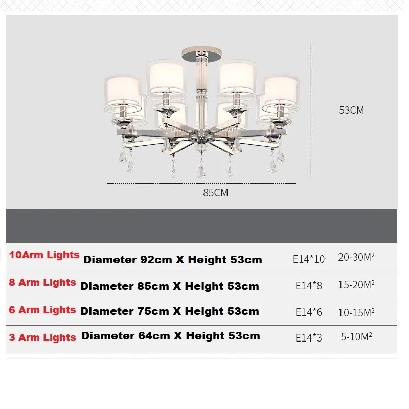 Кристалл Chandelier Современные огни Хром Роскошь для гостиной спальня 110v 220v Led Chandeliers