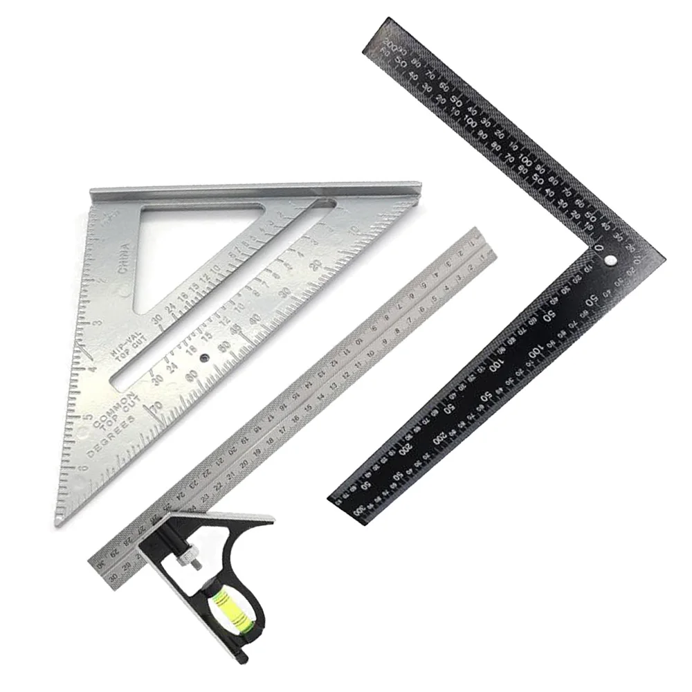 

Angle Ruler Small Base 30cm+Cast Aluminum Triangle 7 Inch Rafter Measuring Tool