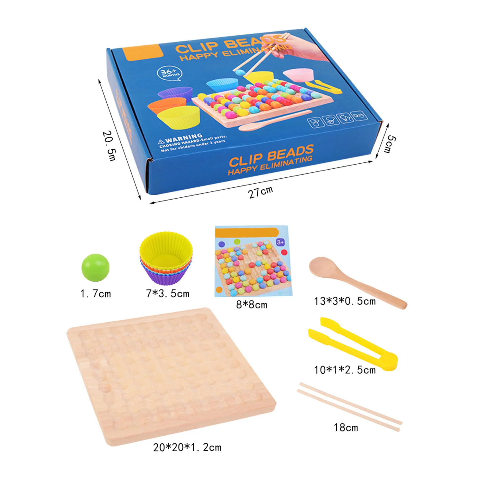 

Kids Montessori Wooden Brain Training Math Counting Clip Ball Color Sorting Matching Clip Chopsticks Beads Game Puzzle Board Toy