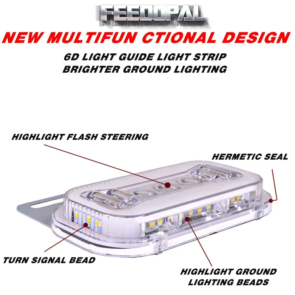FEEDOPAL 10 шт 24V 37LED синий 6D стробоскоп Боковой габаритный фонарь светильник сбоку