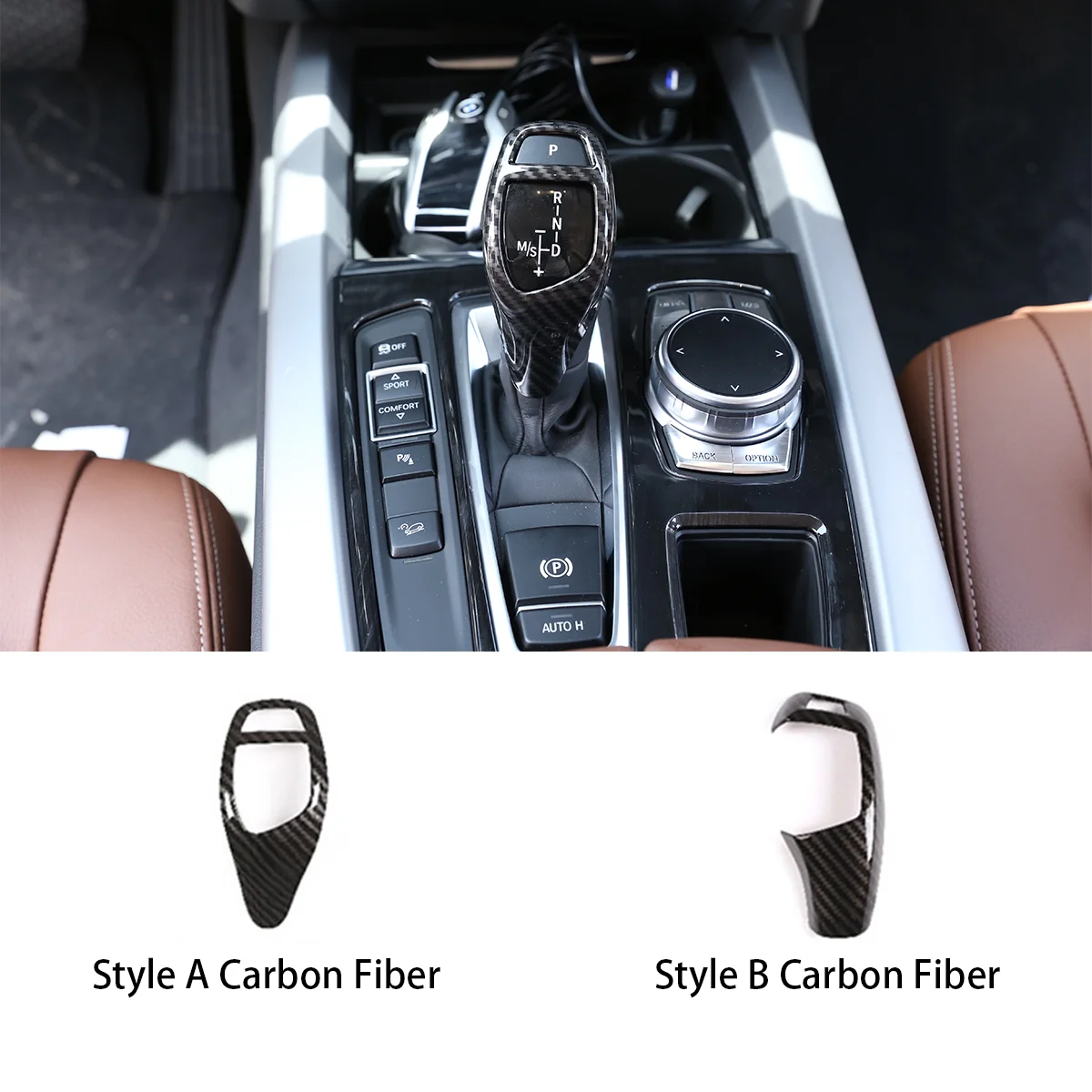 

ABS Gear Shift Panel Frame Gear Knob Cover Head stickers Car Accessories For BMW F20 F30 F31 F34 X5 F15 X6 F16 X3 F25 X4 F26 F10
