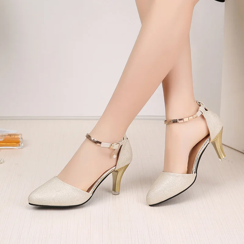 Сандалии женские с острым носком босоножки на высоком каблуке пикантная модная