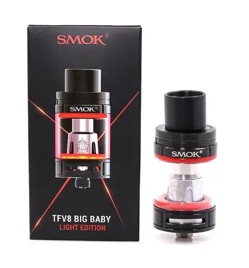 SMOK TFV8, Большой Детский Светильник, распылитель, 5 мл, испаритель, электронная сигарета, Vape танк с V8, Детские катушки, головка резистора - Цвет: Black Stardard 5ml