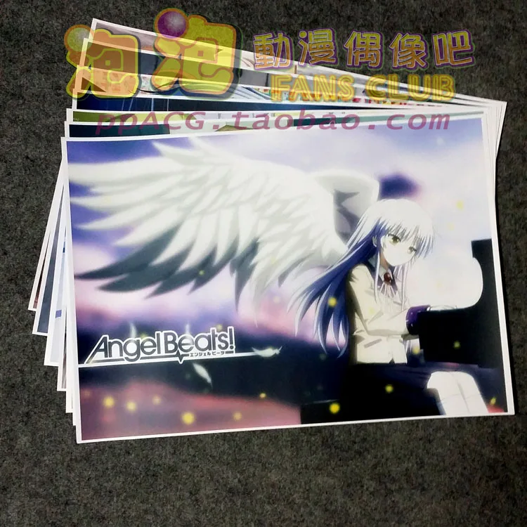 

8Pcs/1lot Anime Angel Beats! Picture Posters Figures Poster 42x29cm for Wall Home Decoration Collection Gift