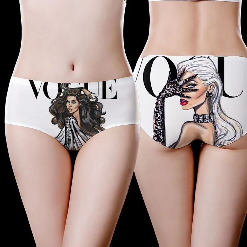 

fashion letter women girl Sexy Ice Silk Seamless Panties Soft Lady Underwear High Elasticity Smooth Breathable lingerie Briefs
