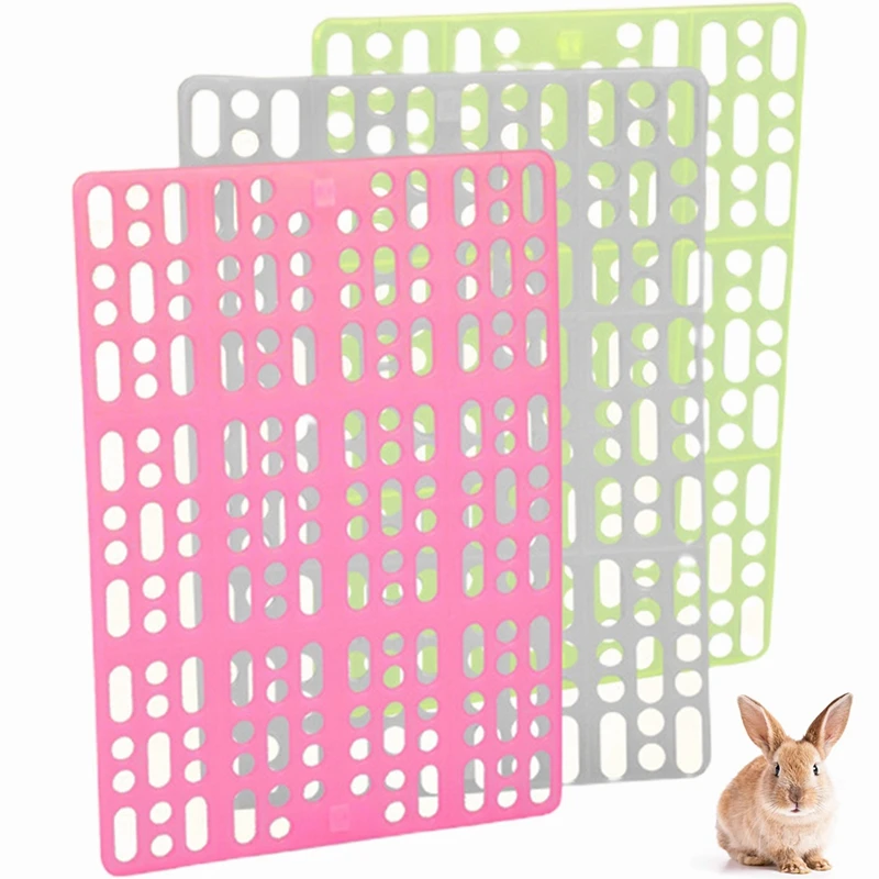 

3PCS Rabbit Cage Mat Plastic Anti-Biting Pet Feces Leaking Foot Bottom Mesh Hollow Protection Pet Foot Pad Small Pet Supplies