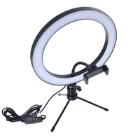 photography led selfie ring light 8inch dimmable camera phone ring lamp with table tripods for makeup video live studio