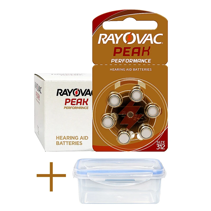 60x Rayovac Пик батарейки для слуховых аппаратов 312 a312 p312 pr41 UK цинковоздушная Батарея 1