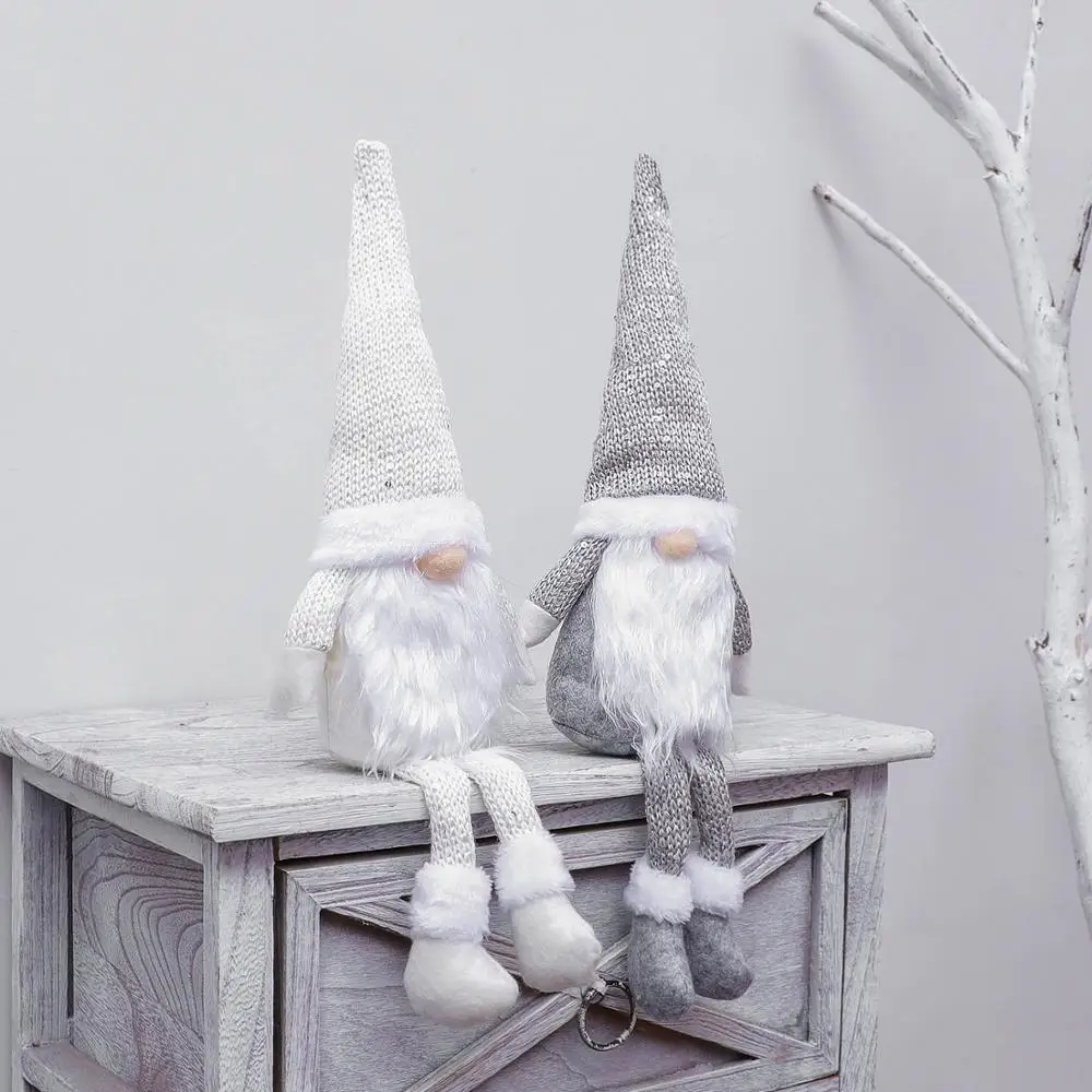 

White Gray Christmas Elf Cute Faceless Doll Santa Claus Decor Ornament Xmas Gifts Pendants Merry Christms Decor For Home Noel