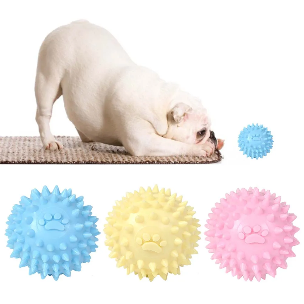 Собачий мячик игрушка для грызунок щетка прорезывания зубов мягкая резиновая