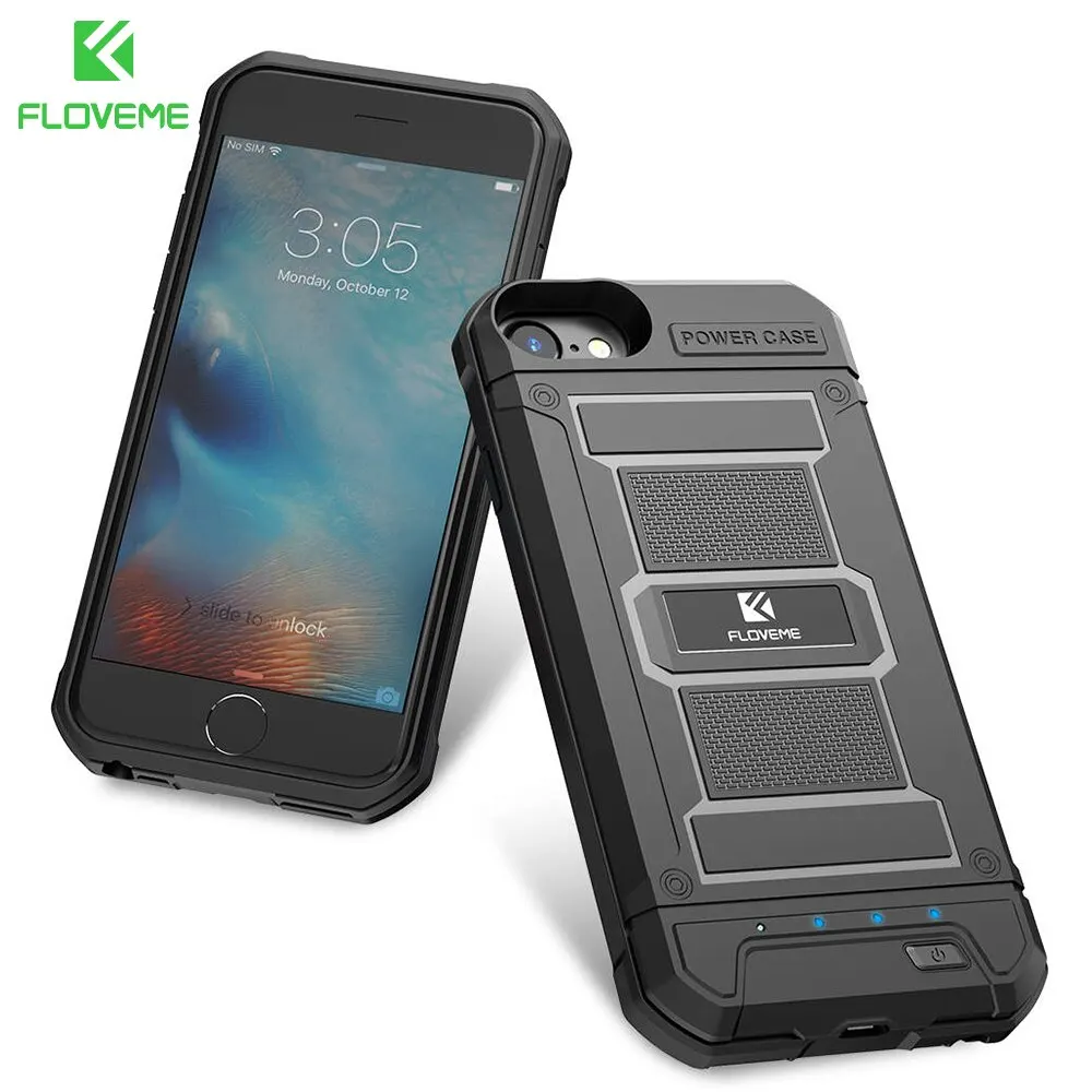 Чехол FLOVEME Armor power Bank для iPhone 7 8 6 6S Plus портативное зарядное устройство Внешний