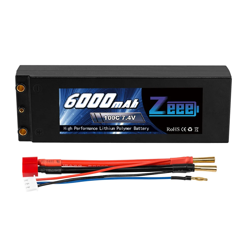 Deans Plug Zeee Lipo аккумулятор 6000mAh 7,4 V 100C 2S Lipo RC автомобильный аккумулятор с Deans T Plug 2S RC Lipo аккумулятор для автомобиля лодки грузовика Truggy багги - Цвет: Deans Plug