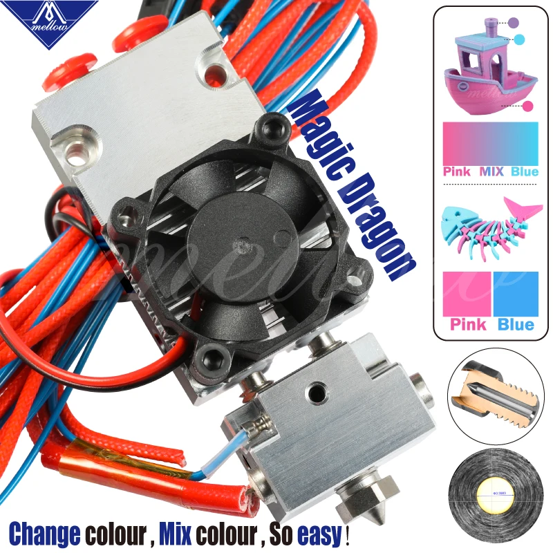 Mellow Nf Magic Dragon Defeats E3d Chimera и Cyclops многоцветный Hotend 2 в 1 Out или двойной экструдер для 3D