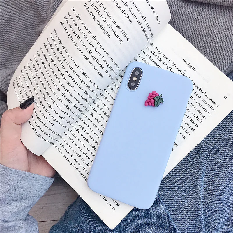 purple grape Милый 3D фрукт банан персиковый виноградный чехол для xiaomi mi A3 lite CC 9 9SE cc9 cc9e 9 8 se pro a1 a2 6 5x 6x матовая задняя крышка fundas - Цвет: purple grape