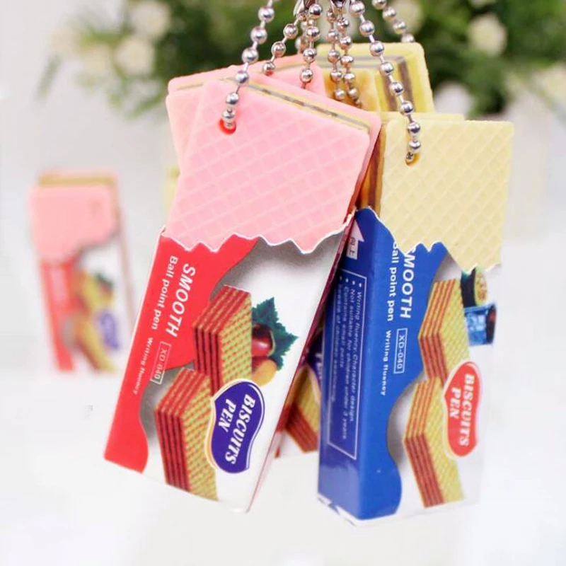 Новый мультфильм шоколадный сэндвич вафельный бисквит Синяя Шариковая ручка