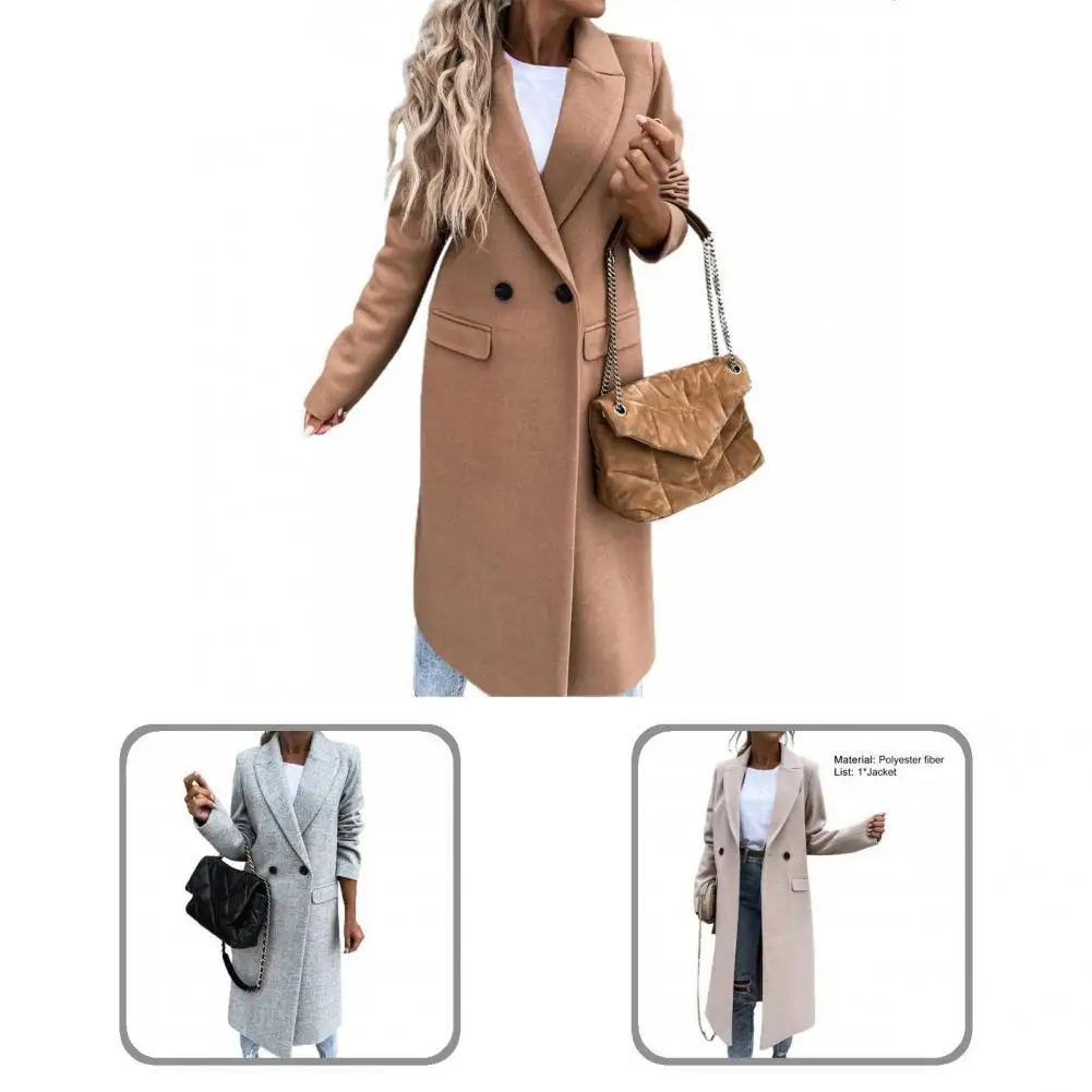 

Pocket Cardigan Ladies Suit Collar Straight Style Coat for Going Out