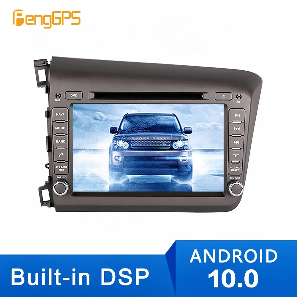 Автомобильный DVD плеер с радио GPS Android 10 0 для Honda Civic 2012 2013 2014 2015 навигация