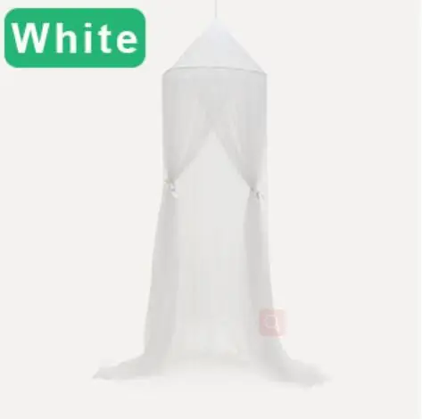 White Однодверная детская москитная сетка, полиэфирная сетка для девочек, украшение для комнаты, балдахин, висящая купольная кровать, сетки, принцесса, кровать, детский балдахин для детской кроватки - Цвет: White