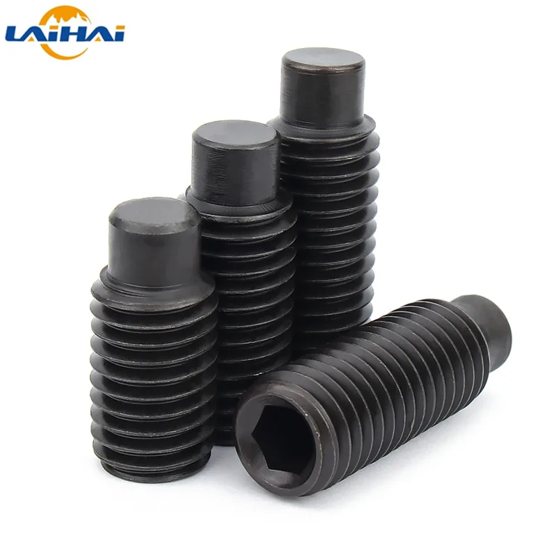 M3 M4 M5 M6 M8 M10 M12 M14 M16 DIN915 Black grade 12.9 steel Hex Hexagon Socket Set Screw with Dog Point Grub Convex End Bolt - купить по