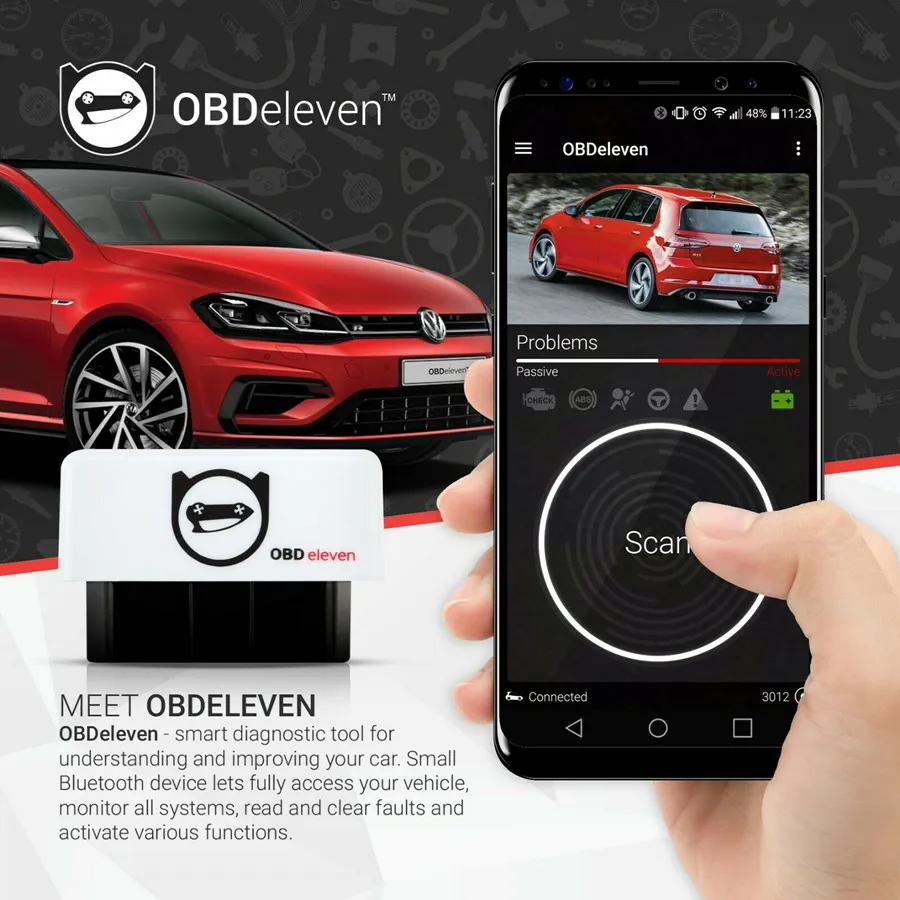Диагностический сканер OBDeleven, прибор для диагностики автомобиля, для VW/Audi/Skoda, с поддержкой Android