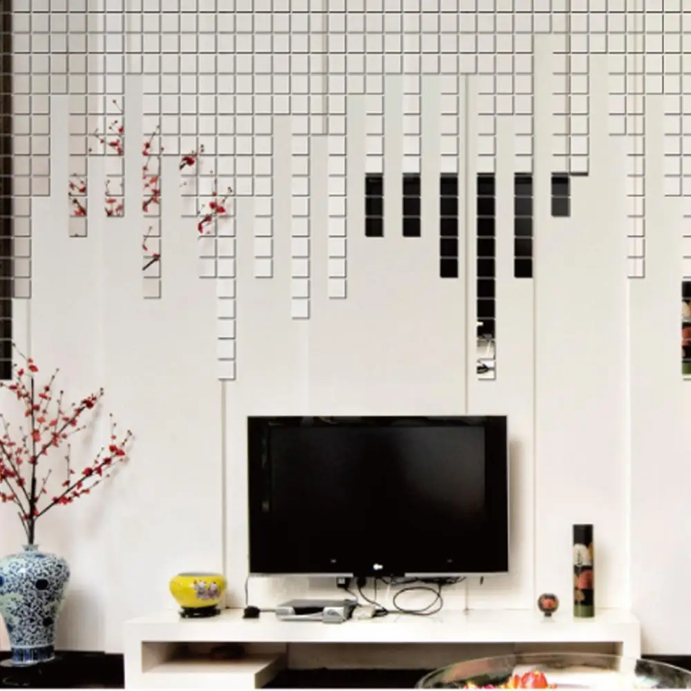 100 шт. зеркальные акриловые наклейки 2 х2 см|Наклейки на стену| |