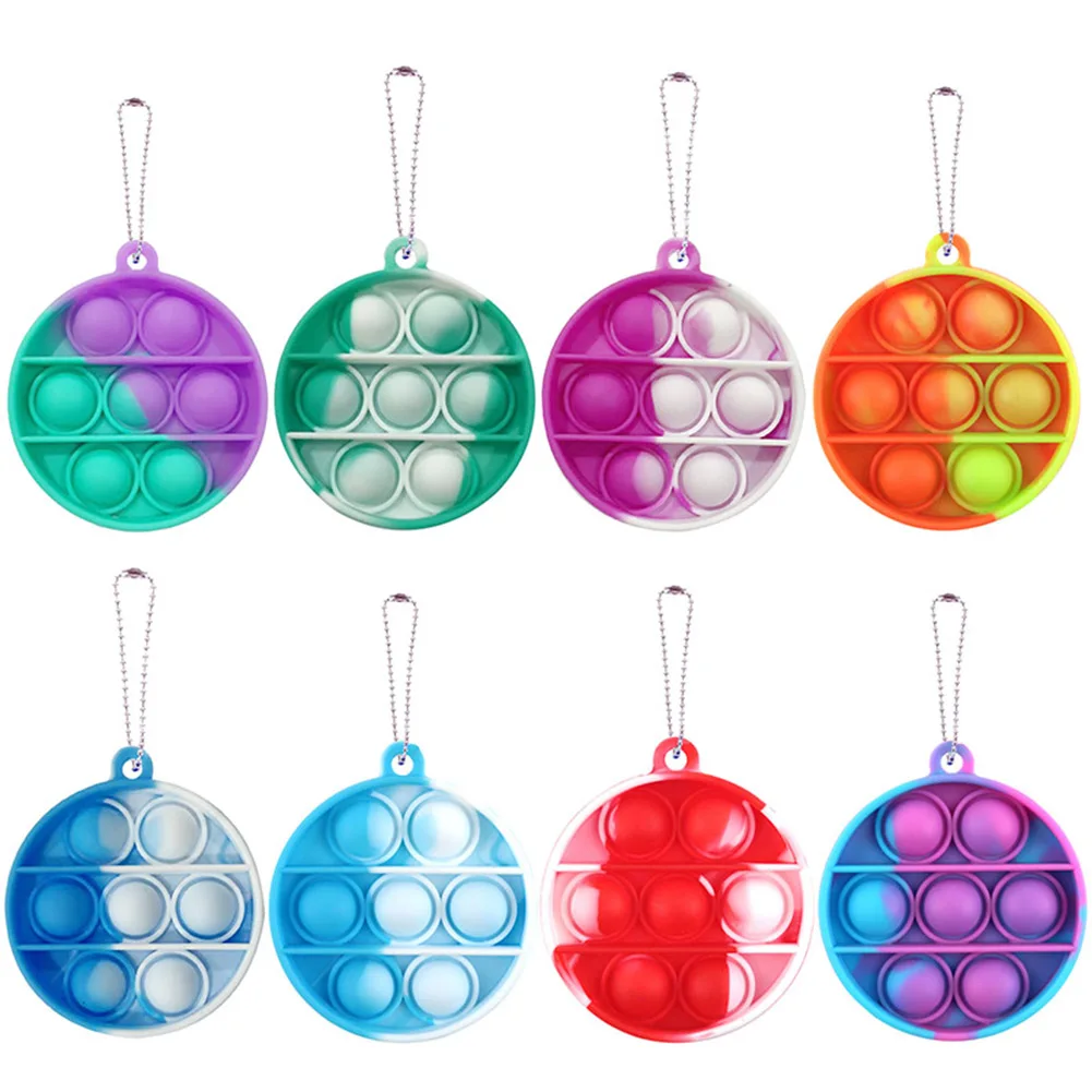 

Fidget Sensory Toy Child Mini Push Bubble Toys Figet Simple Dimple Toy Keychain Ring Anti-stress Board Autism Educational Toy