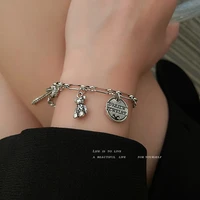 geometric round brand rabbit splice bracelet rice bead alphabet cool wind fashion bracelet