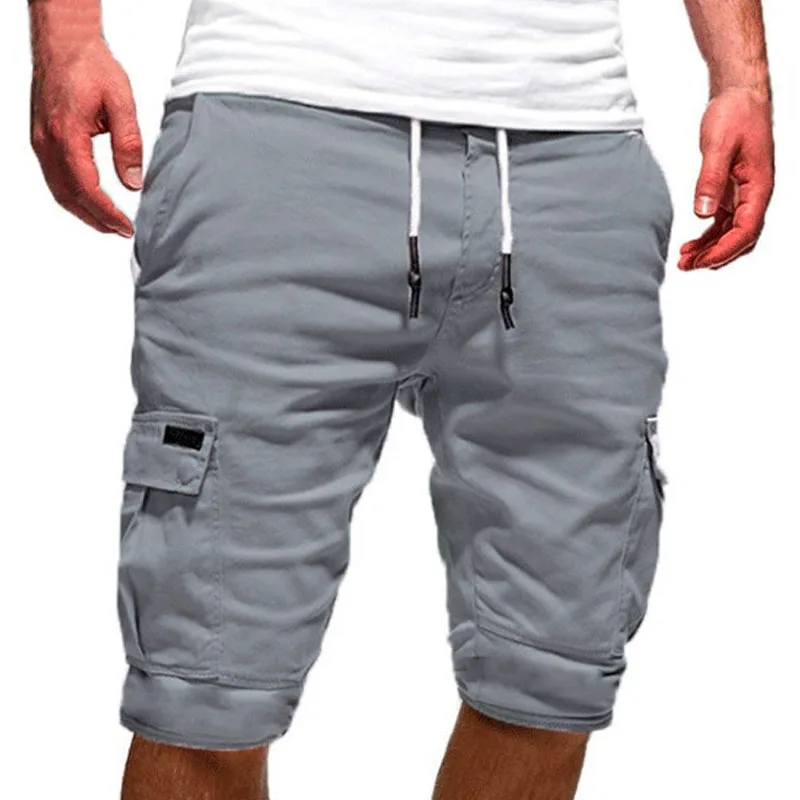 

men short casual Summer Casual Solid Mens Shorts Plus Size joggers Elastic Mid Waist Pockets Pants Men beach Streetwear Short
