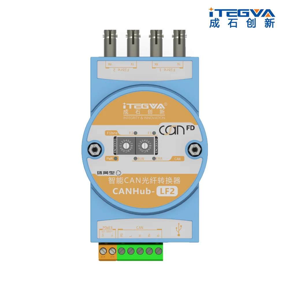Repetidor de fibra &oacute;ptica CAN, convertidor de CANHub-LF2CAN a fibra &oacute;ptica CAN, CANFD-2