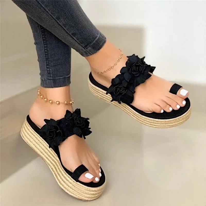 

2020 Hot Sales Woman Sandals Platform Flower Slippers Casual Beach Flip Flops Sandals Women Summer Sexy High Heel Sandal ladies