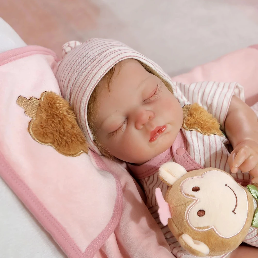 

Cute Reborn Baby Lovely Kids Toddler Nurse Play Cloth Doll Newborn Baby Sleep Accompany Doll with Hair Clothes Children Gifts
