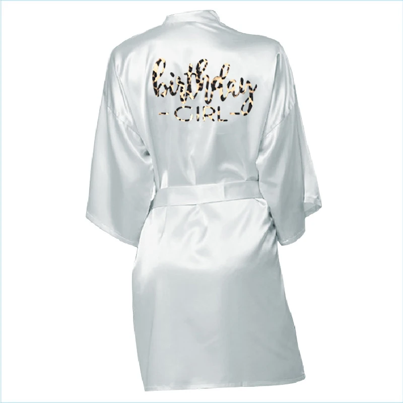 Халат-кимоно Женский атласный с леопардовым принтом пижама для дня рождения |