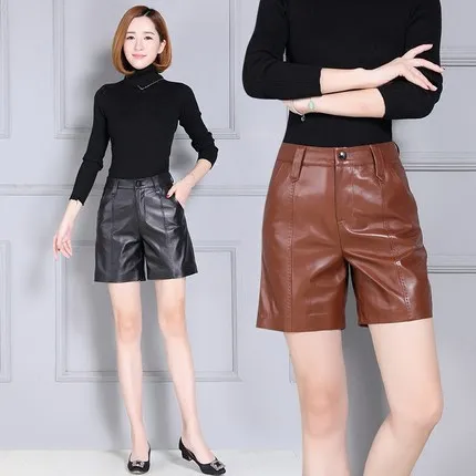 Top brand High 2020 New Waist Slim Sheepskin Shorts KS10  high quality