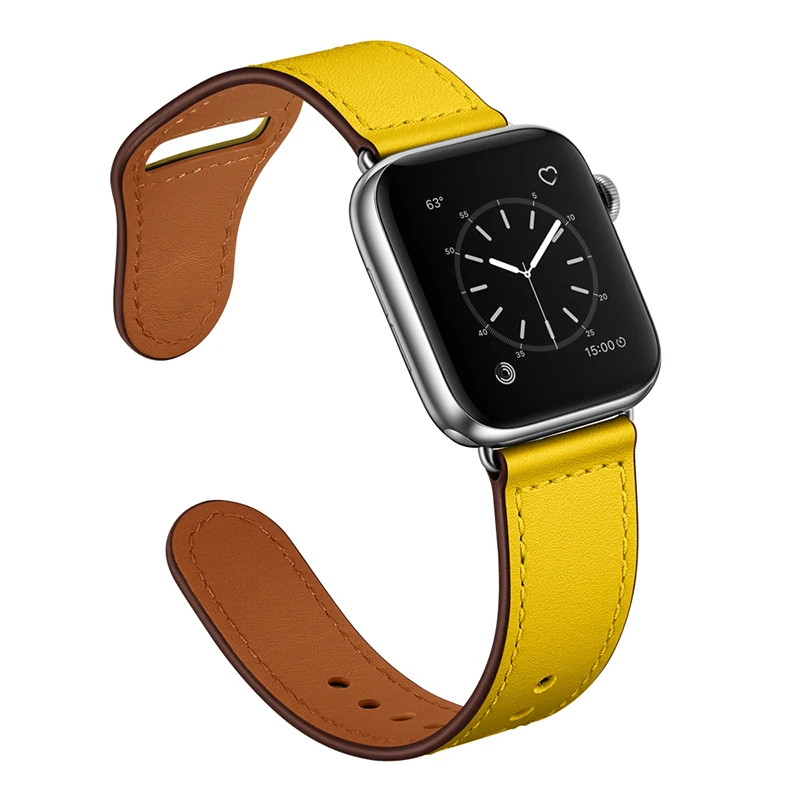 s orange Lbiaodai кожаный ремешок для apple watch 4 44mm 40mm apple watch ремешок 42 мм/38 мм ремешок для apple watch iwatch band 40mm ремешок apple watch ремешок для apple watch 3 ремешки для apple watch 4 - Цвет ремешка: s orange