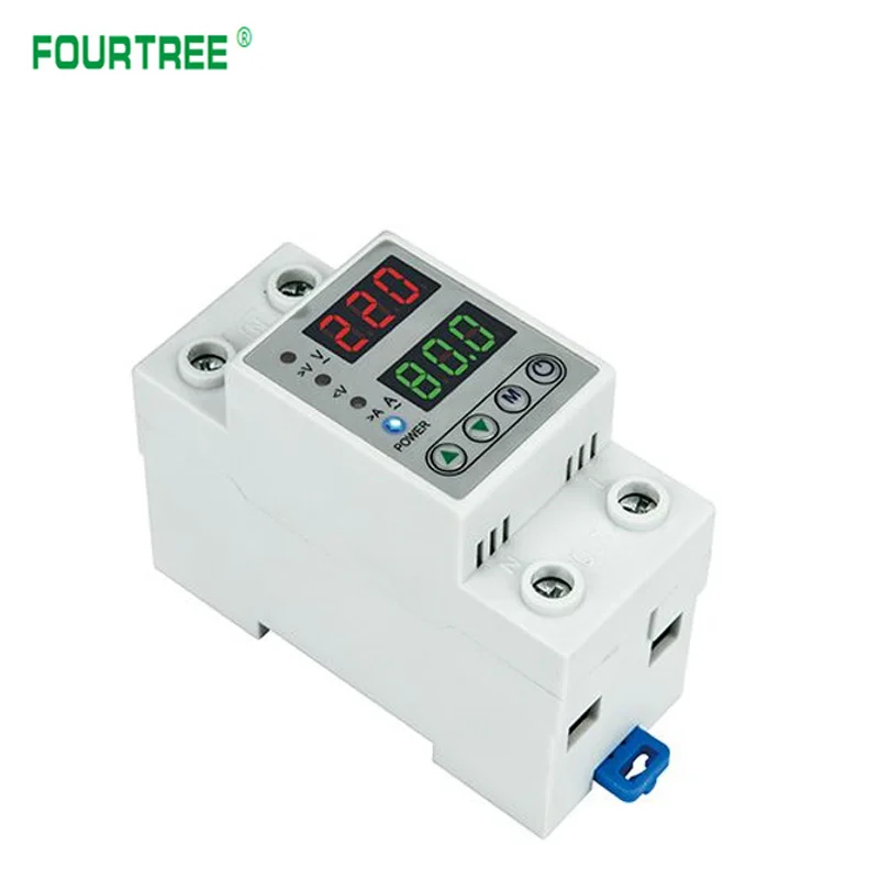 Цифровой Регулируемый протектор перенапряжения и пониженного напряжения 40 А 63