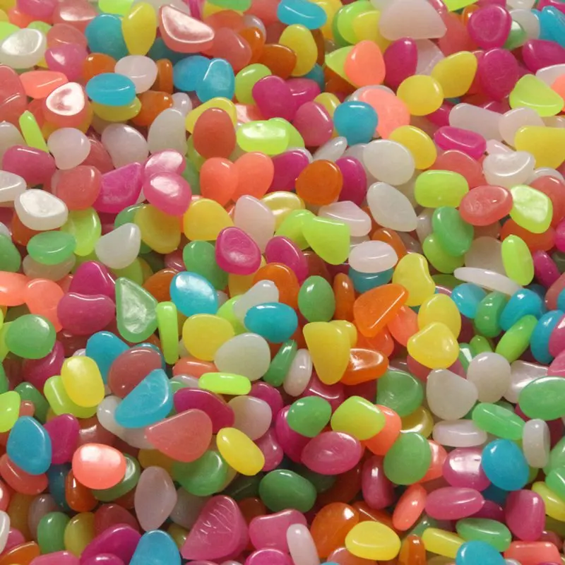

300pc Luminous Stones Glow in the Dark Garden Walkways Plant Yard Decor Artificial Pebble for Aquarium Fish Tank Decoration