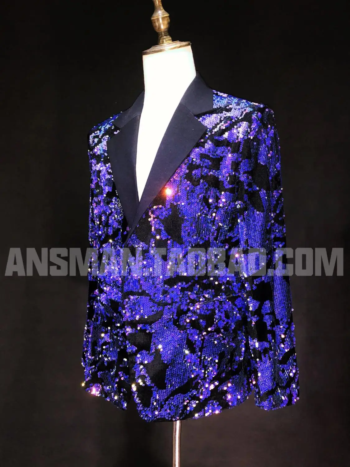 

Размера плюс XS-5XL Masculino Бар ночной клуб певец Пром DJ DS GOGO ведущий синий фиолетовый цветной тонкий костюм, костюм с платьем