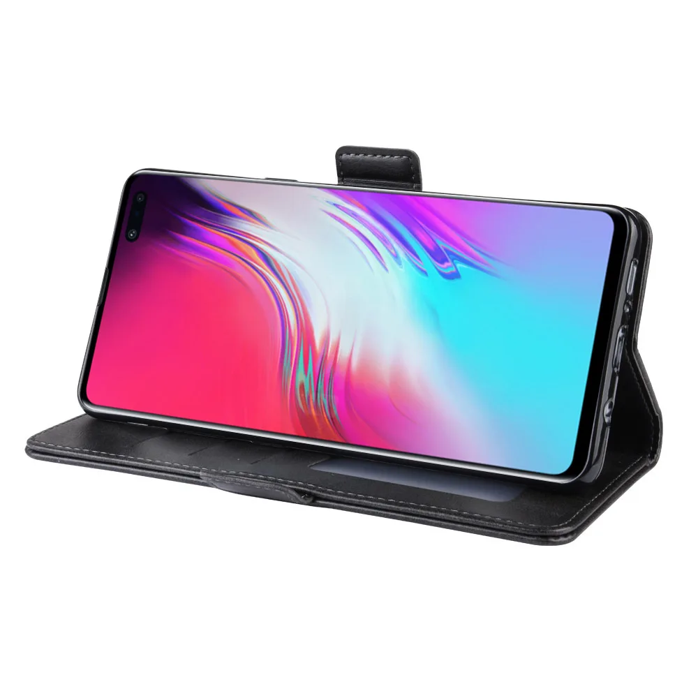 Роскошный тонкий кожаный чехол книжка в стиле ретро для samsung Galaxy S10 5G кошелек слот