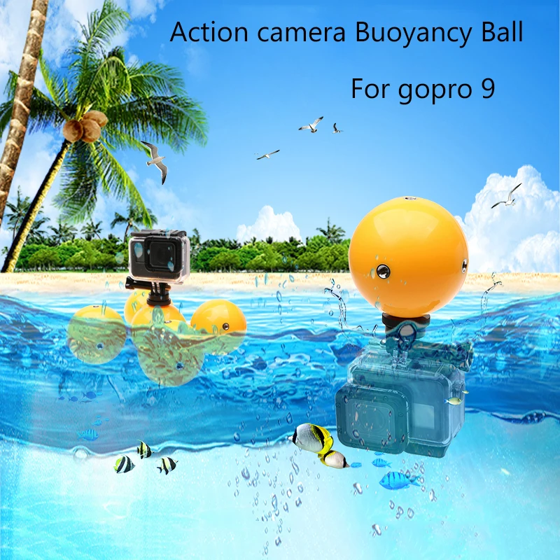 

For Gopro Hero 9 8 7 6 5 Buoyancy Ball For GoPro 9 8 7 5 SJCAM YI EKEN Sports Camera Water Floating Power Bracket Ball Accessory