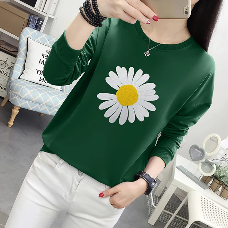 Женская весенне-осенняя Толстовка с длинным рукавом и цветочным принтом | одежда