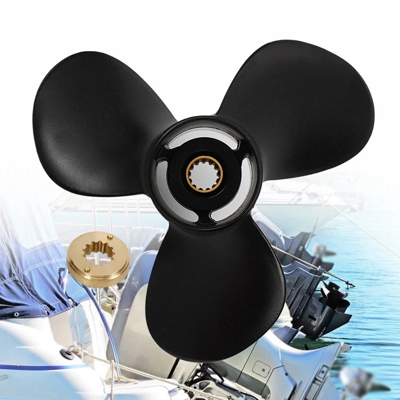 Подвесной пропеллер Алюминиевый Пропеллер для Mercury Mariner 11 1/8X13 25 70 HP черный|Морской