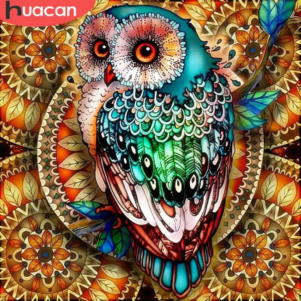 Huacan алмазная вышивка Сова картины стразами мозаика 5D DIY алмаз живопись животное