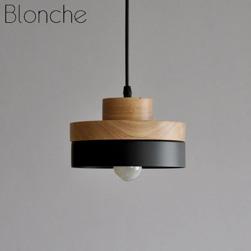 Современные деревянные подвесные светильники Blonche круглая/квадратная лампа для