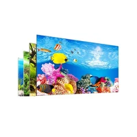 aquarium landscape sticker poster 3d background painting paster hd double sided ocean plant backdrop decals fish tank decoration