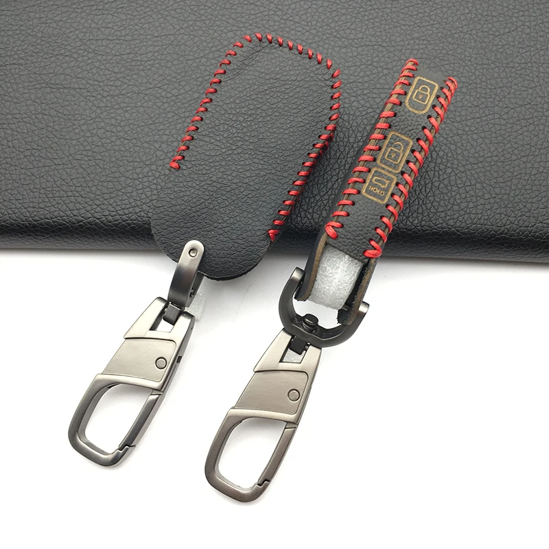 

100% Кожаный Автомобильный брелок для ключей кожаный комплект чехол держатель для Kia 2018 2019 sportage R Stinger удаленный sorento cerato защитный ключ