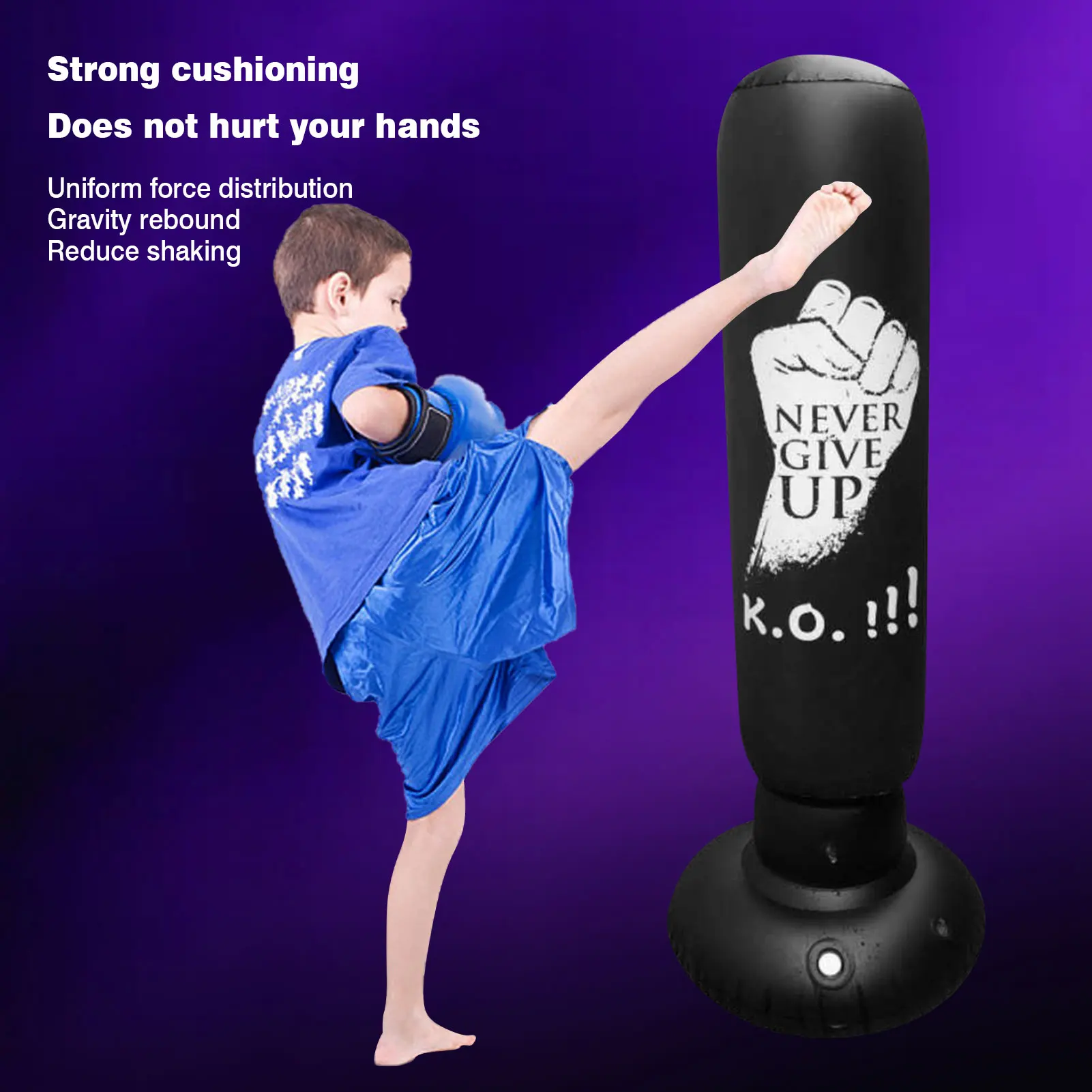 

63 Inch Inflatable Boxing Bag Training Pressure Relief Exercise Water Punching Standing Sandbag Fitness Body Building Equipment